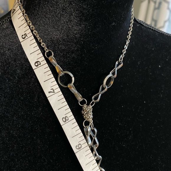 Chicos silver knotted choker necklace with drop dangle. - Picture 8 of 8